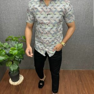 MEN'S COTTON FABRIC DIGITAL PRINT CREATIVE SHIRT