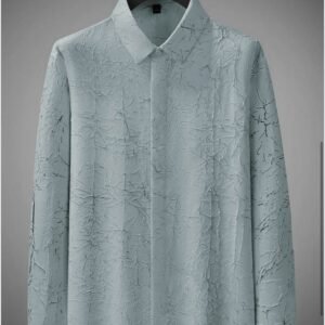 MEN'S EXCLUSIVE GREY COTTAN FABRIC ITALIAN CRUSH SHIRT