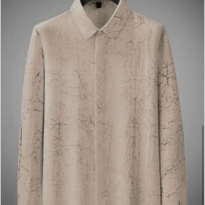 MEN'S EXCLUSIVE OFF WHITE COTTAN FABRIC ITALIAN CRUSH SHIRT