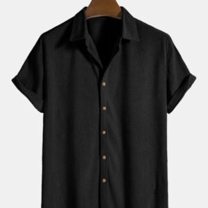 MEN'S EXCLUSIVE HEVY COTTON COD ROY BLACK SHIRT