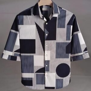 AWESOME IMPORTED DOUBLE CLOTH  PRINTED FABRIC DOWNSHOULDER 3/4 SLEEV SHIRT
