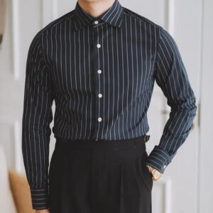 Men's Casual  Full Sleeve Cotton Roman Strip Shirt