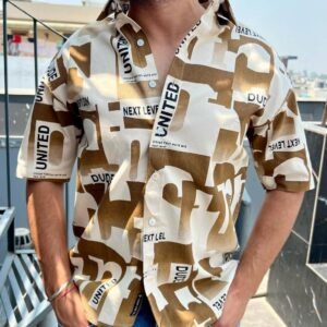 MEN'S EXCLUSIVE HEVY COTTON PRINTED DOWNSHOULDER TRENDING SHIRT