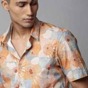 Men's Rayon Cotton Halfsleeve Casual Classic Collar Shirt